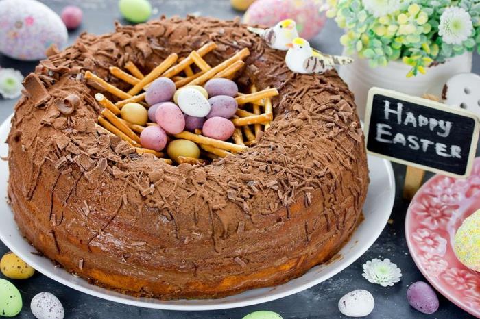 Nid de pâques cuire au chocolat gâteau au chocolat gâteau au chocolat