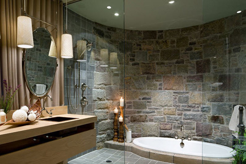 Стенни материали за баня - декоративен камък