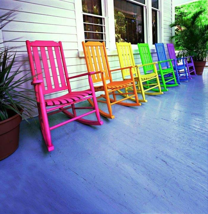 rocking chair extérieur bois cosy toutes couleurs