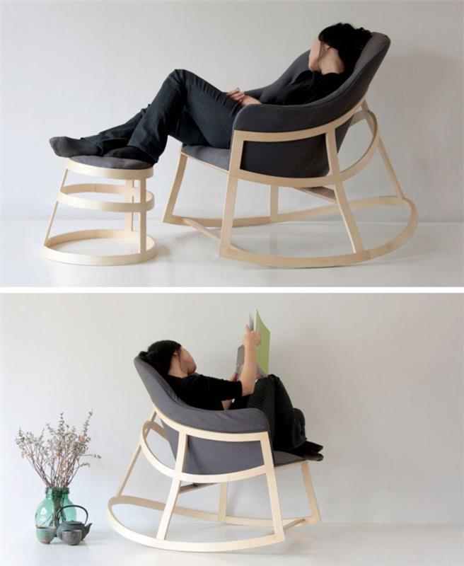 chaise berçante extérieure bois cosy