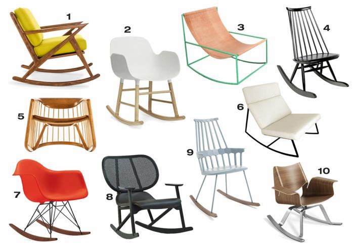 chaise à bascule extérieure bois différents modèles