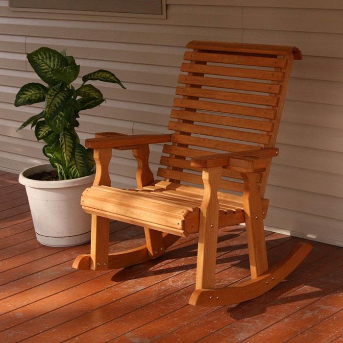 chaise berçante d'extérieur en bois
