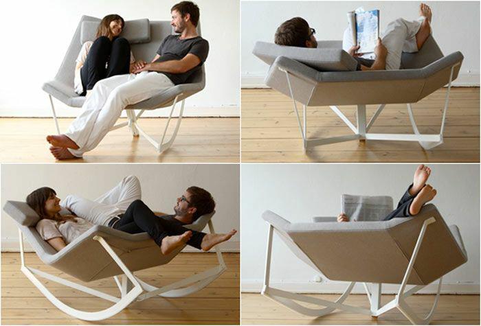 chaise berçante d'extérieur tendance grand design