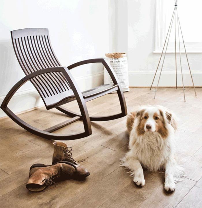 chaise à bascule extérieure tendance salon chien