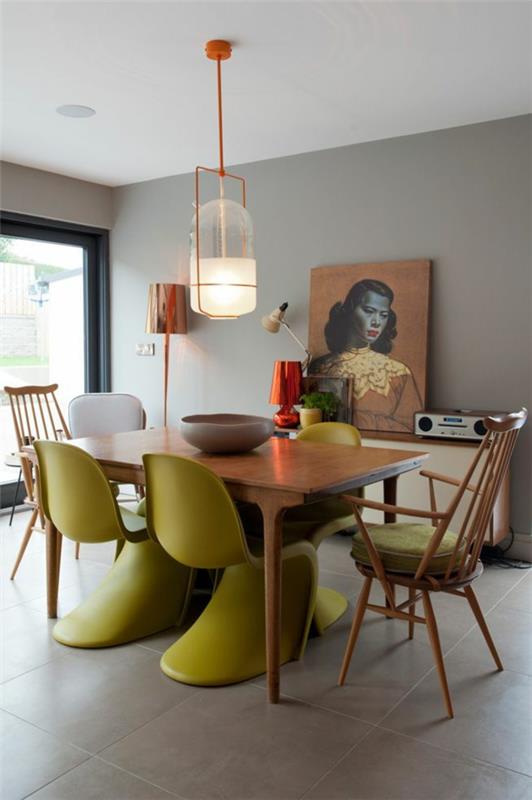 Panton krzesło zielone designerskie krzesła meble do jadalni