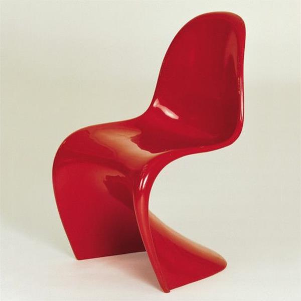 panton krzesło czerwone designerskie krzesła duńskie designerskie meble