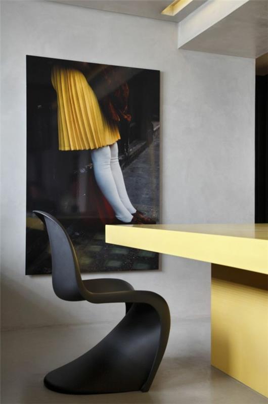 panton krzesło czarne duńskie designerskie meble designerskie krzesła