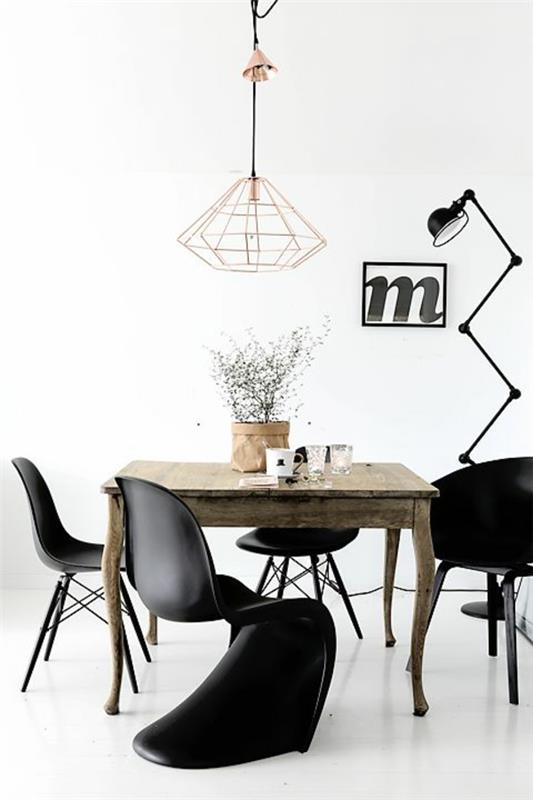 Panton krzesło czarne designerskie krzesła meble do jadalni
