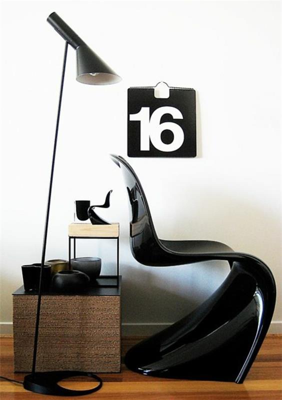 panton krzesło czarne designerskie krzesła verner panton