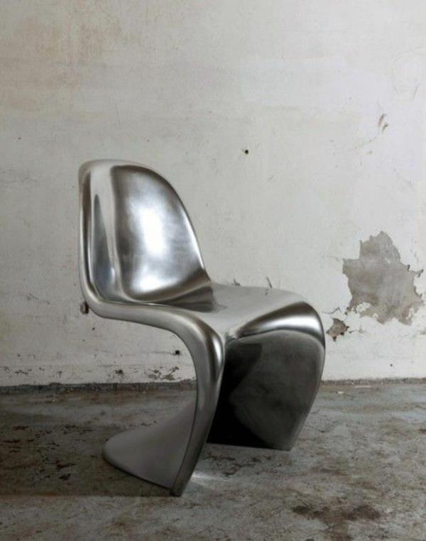 panton krzesło srebrne designerskie krzesła verner panton