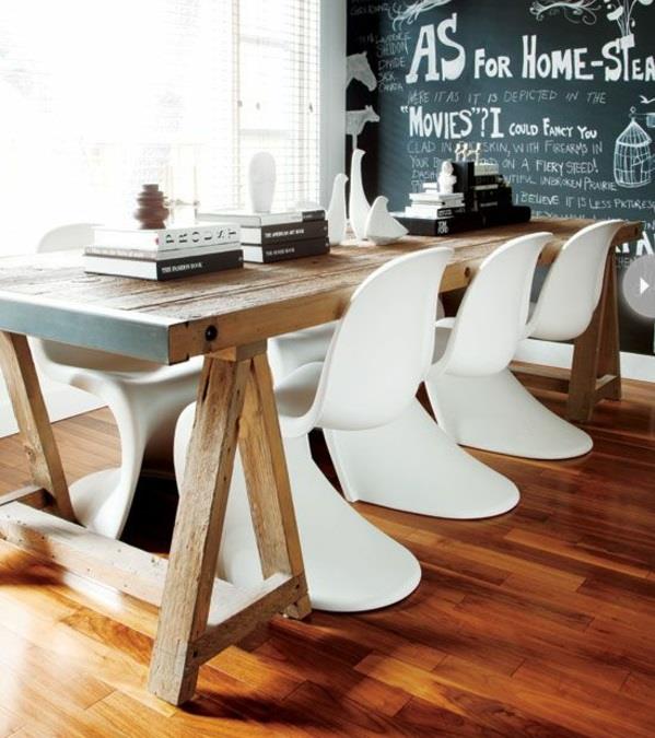 panton krzesło białe designerskie krzesła meble do jadalni stół drewniany