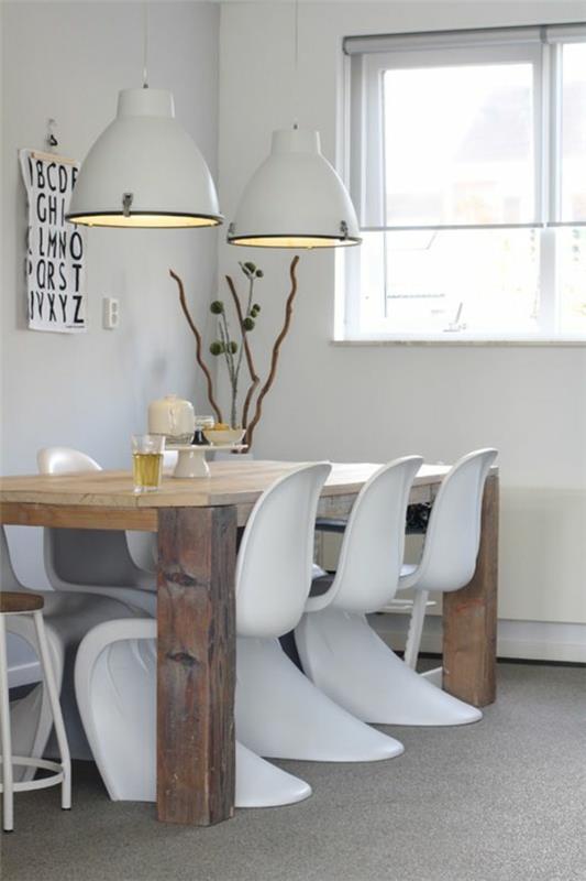 panton krzesło białe designerskie krzesła meble do jadalni skandynawski design