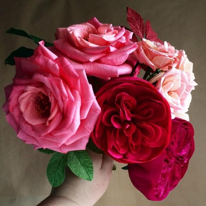 fleurs en papier bricoler papier art roses rouges