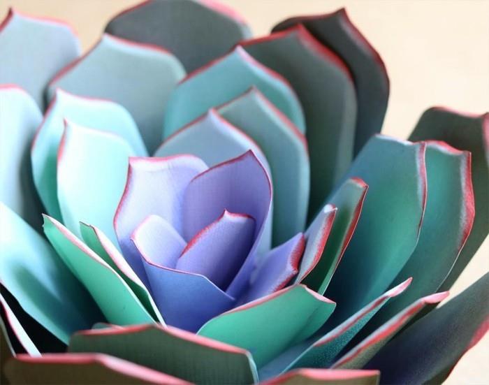 fleurs en papier bricoler plantes succulentes idées de bricolage