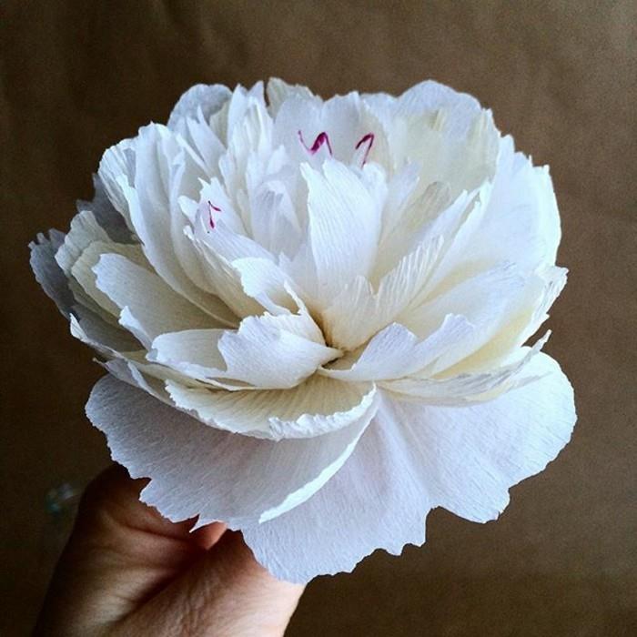 fleurs en papier bricoler pivoine blanche art du papier