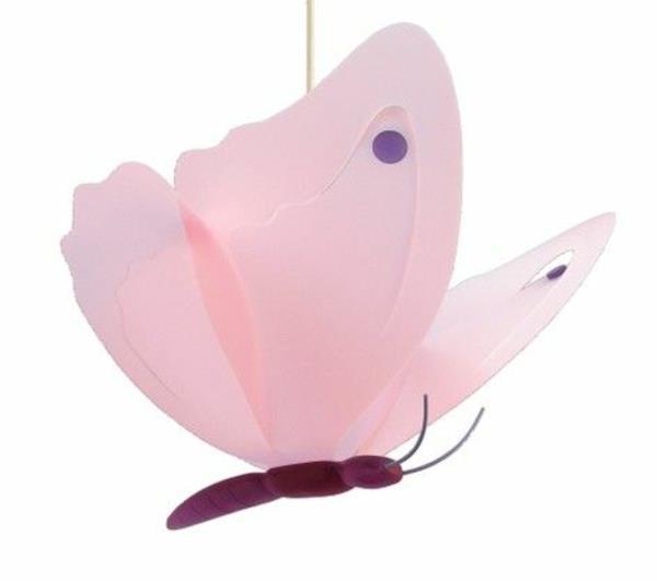 papierowe lampy wiszące motyle różowe