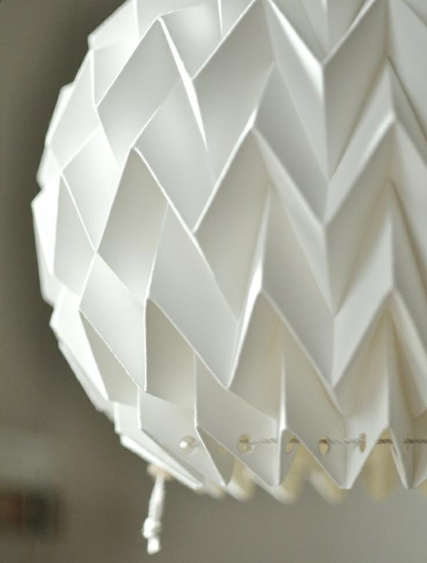 papierowa lampa origami lampa wisząca biała
