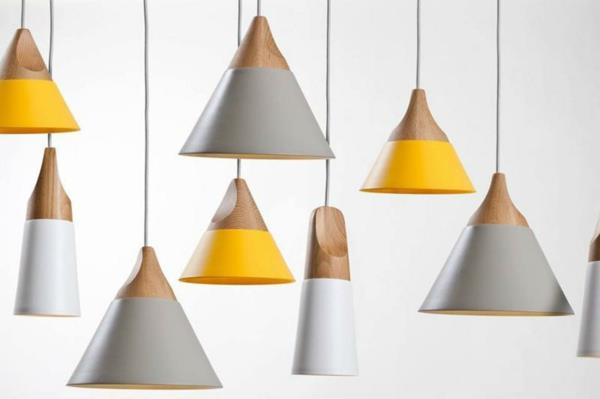 lampe suspendue lampes suspendues design jaune blanc bois texture