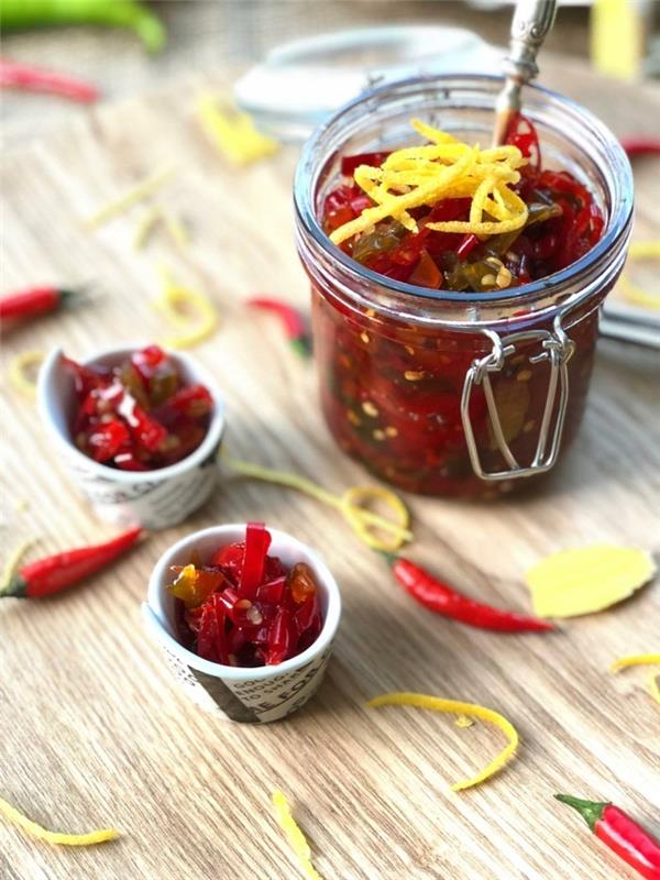 Confiture de piments forts avec remontant au citron