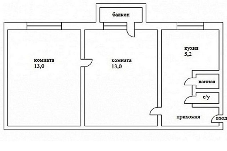 إعادة تطوير شقة من غرفتين في خروتشوف - المشروع 2