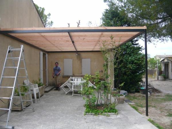 pergola métal protection solaire ombrage auvent terrasse