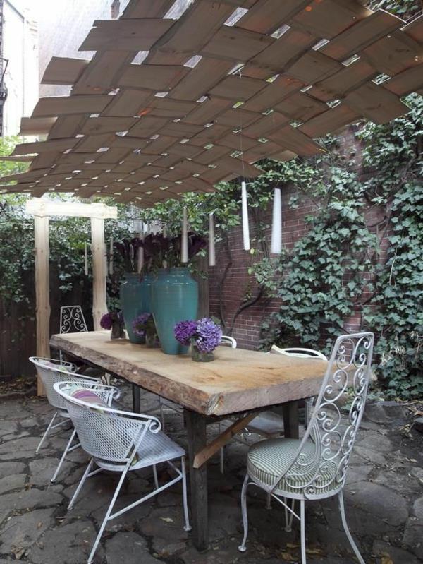 construire vous-même une pergola table de plafond en planches de bois