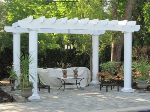 pergola toit terrasse toiture classique blanc