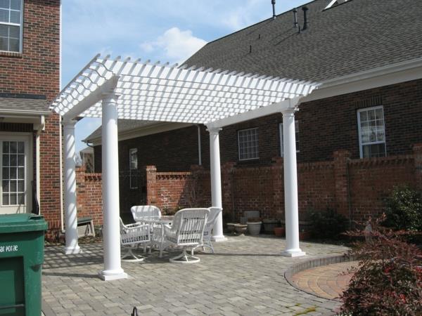 pergola toit terrasse toiture blanc brillant