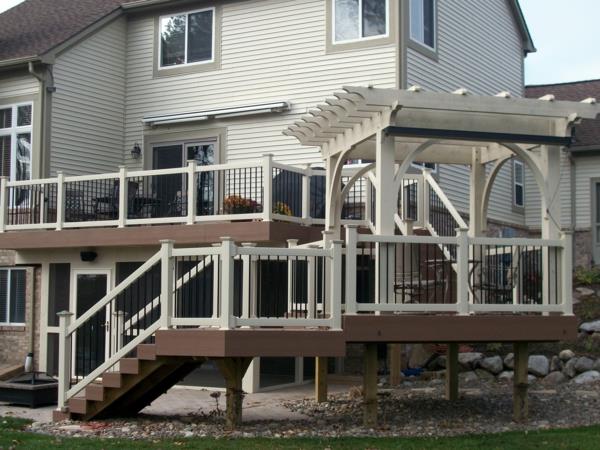 Escalier de toiture terrasse toit pergola