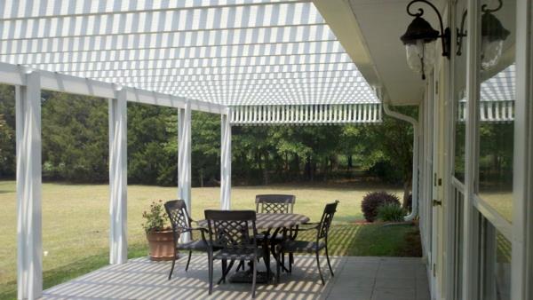 pergola toit terrasse toiture bois blanc