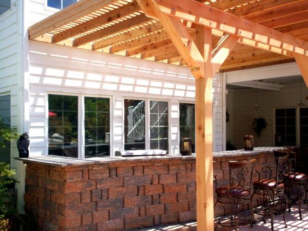 pergola toit terrasse toiture bois de cèdre