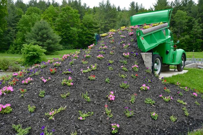 Camions de pile de terre de rempotage de pétunia de planteurs