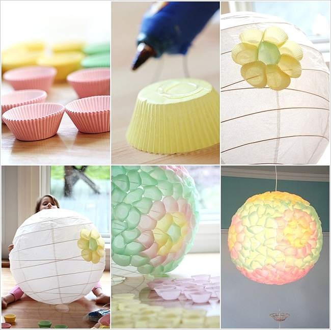 Helle Lampe aus Cupcake-Dosen