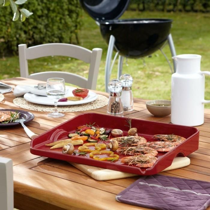 plancha grill gaz sain griller des légumes crevette végétarien