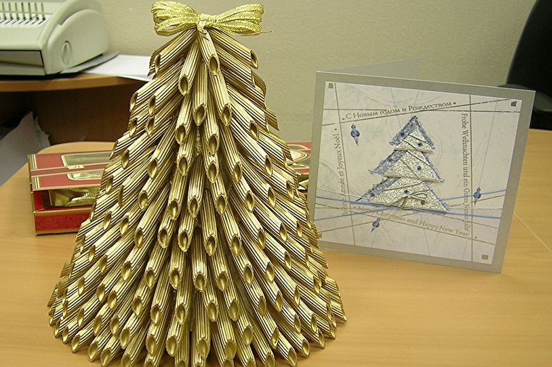 DIY vánoční těstoviny - vánoční stromeček