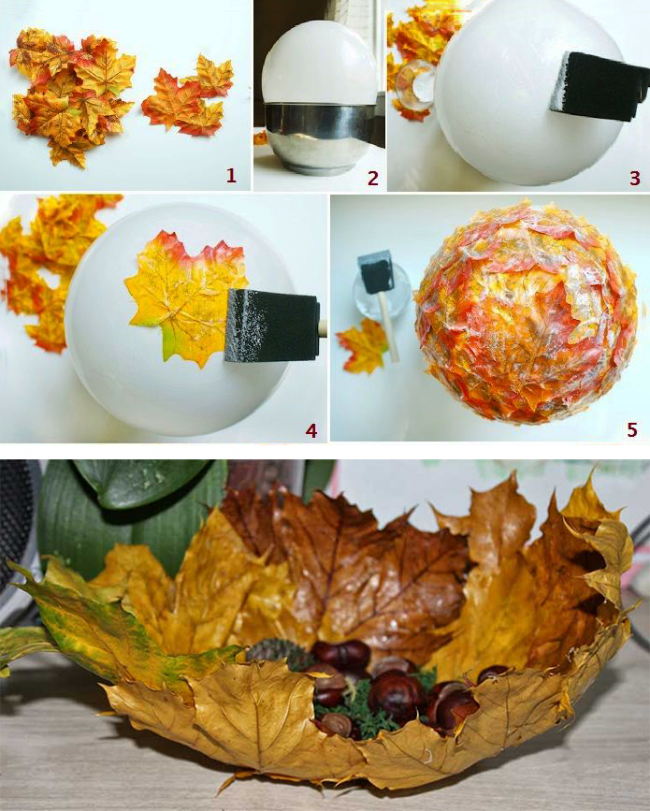 Podrobný návod na vytvoření vázy z javorových listů