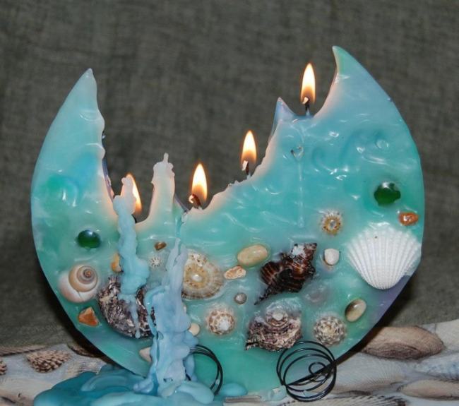 Originální svíčka v mořském stylu