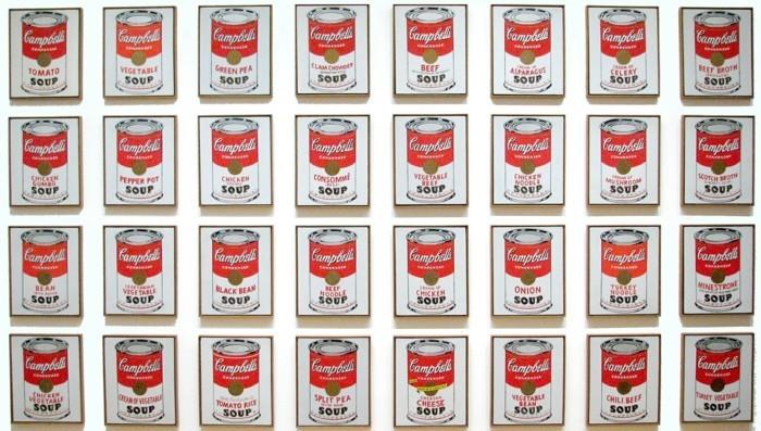 boîtes de soupe d'artiste pop art