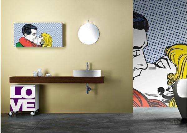 pop art dispose d'un design d'intérieur salle de bain mederne