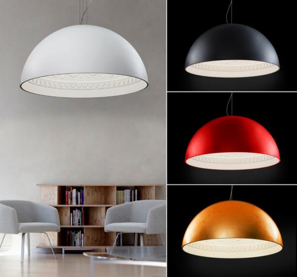 suspension en porcelaine, en forme de bol en or rouge blanc et noir