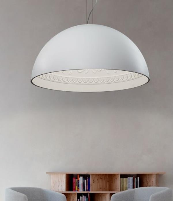 suspension en porcelaine blanc brillant