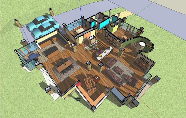 Google SketchUp, който може да бъде изтеглен безплатно, е достъпен дори за начинаещи. Интересна и изключително полезна негова характеристика е, че е напълно интегрирана с Google Земя.