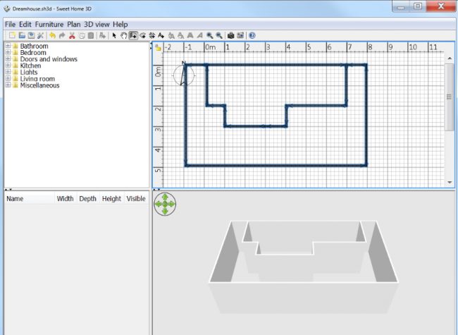 Sweet Home 3D софтуер от eTeks, удобен за първоначални скици на оформлението на помещенията