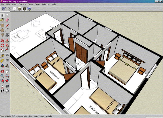 Можете да прехвърлите вашите скици в SketchUp на интериорен дизайнер. В скицата можете да поставяте бележки, указатели и друга помощна информация за характеристиките на стаята и вашите желания