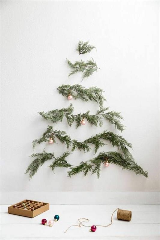purystyczna świąteczna dekoracja minimalistyczna choinka