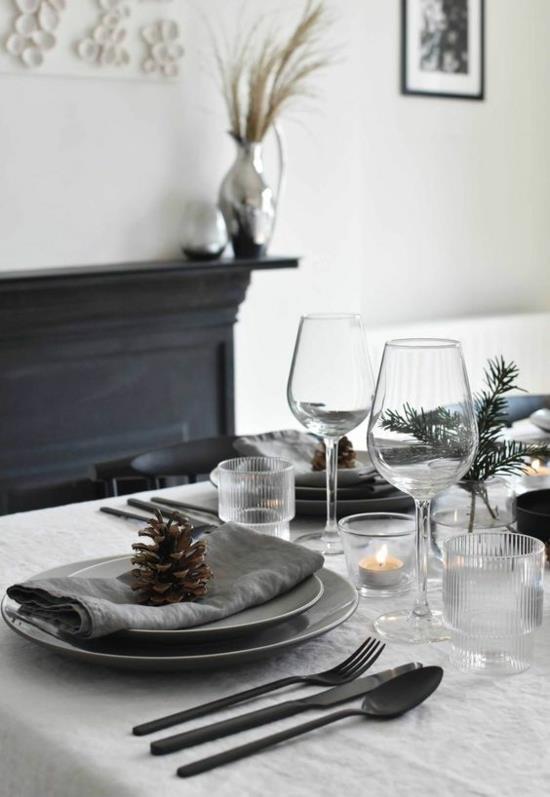 purystyczna dekoracja świąteczna dekoracja stołu rustykalna kran