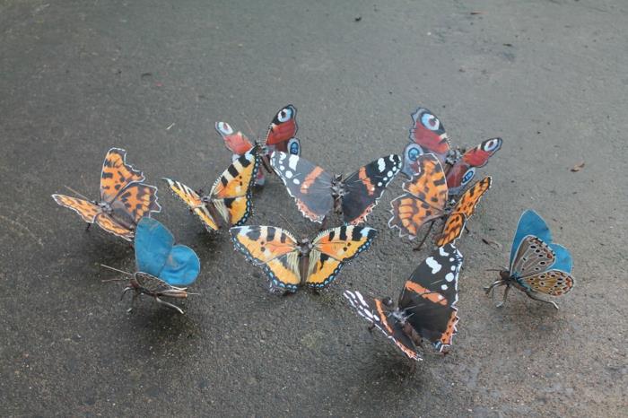 recykling majsterkowicze metalowe owady motyle admirał motyle oka