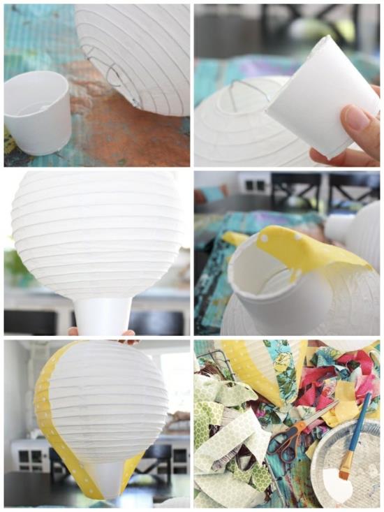 zrobić balon na gorące powietrze abażur z papieru ryżowego