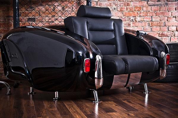 meubles de voiture rétro conçoit un canapé en cuir laqué élégant élégant