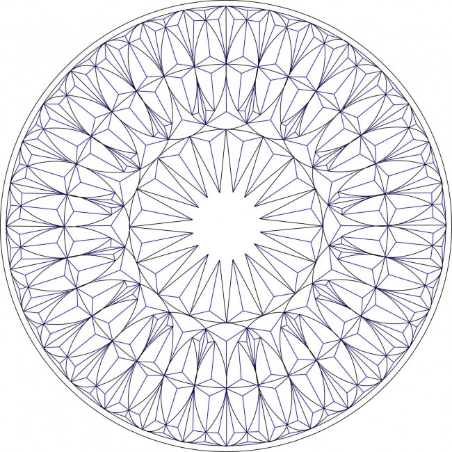 Скица на розетка с геометричен модел